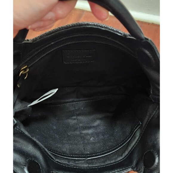 Carner Hill Woven Handbag Leather Trim Tassel Accent Shoulder Purse Structur - Picture 10 of 16